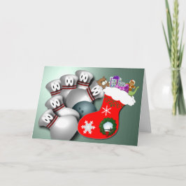 Cartão De Festividades Saudações Feliz às Boliches de Natal