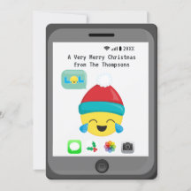 Saudações Feliz Natal com tema de Emoji