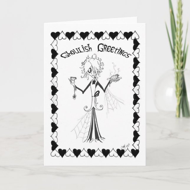 Cartão De Festividades Saudações Ghoulish (Frente)