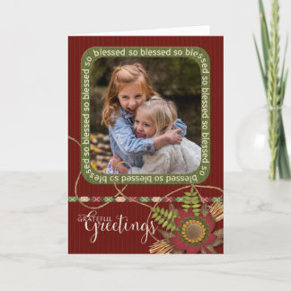 Cartão De Festividades Saudações Grateful Efeito Scrapbook