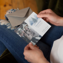 Cartão De Festividades Saudações Mais Quentes Árvore Sempre Verde Coberta