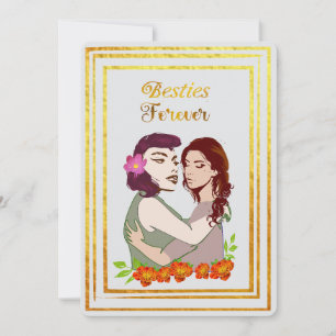 Cartão De Festividades Saudações Melhores Amigas Para Sempre 