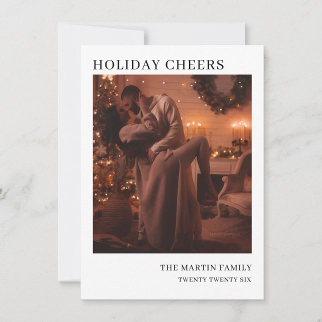 Cartão De Festividades Saudações Mínimas de Temporada Foto de Férias (Frente)