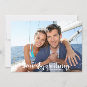 Cartão De Festividades Saudações Náuticas do SEAsons   Âncoras   Duas+Fot