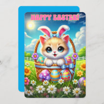 Saudações Puro à Páscoa Kitten Basket