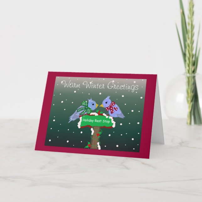 Cartão De Festividades Saudações quentes do inverno (Frente)