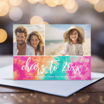 Saúde ao Ano Novo Tie-Dye Teal Photo 70s