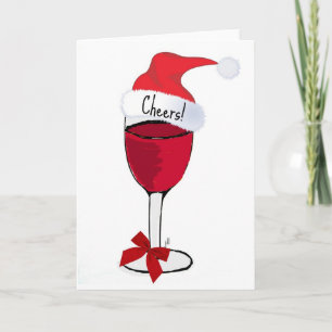 Cartão De Festividades Saúde! HOLIDAY RED WINE IMPRESSÃO por jill