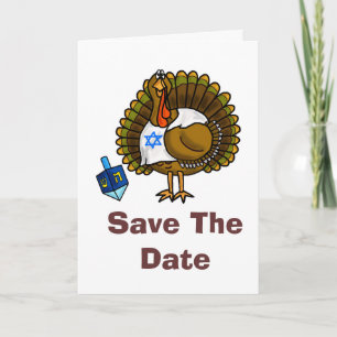 Cartão De Festividades Save The Date 79811 Thanksgivukkah Greeting Card