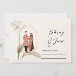 Cartão De Festividades Save the Date Wedding Invitation Card