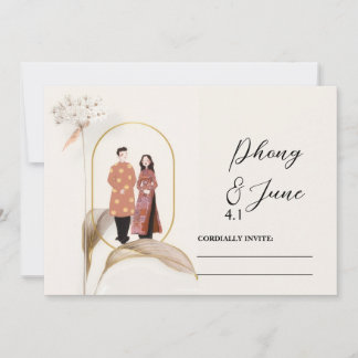 Cartão De Festividades Save the Date Wedding Invitation Card