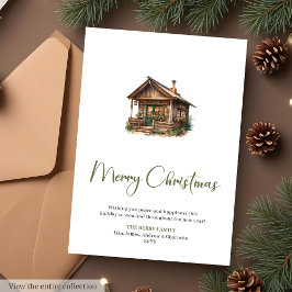 Cartão De Festividades Scandinavian Botanical Cozy Christmas Greeting