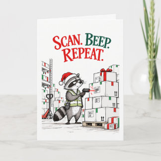 Cartão De Festividades Scanner de Armazém de Natal Engraçado