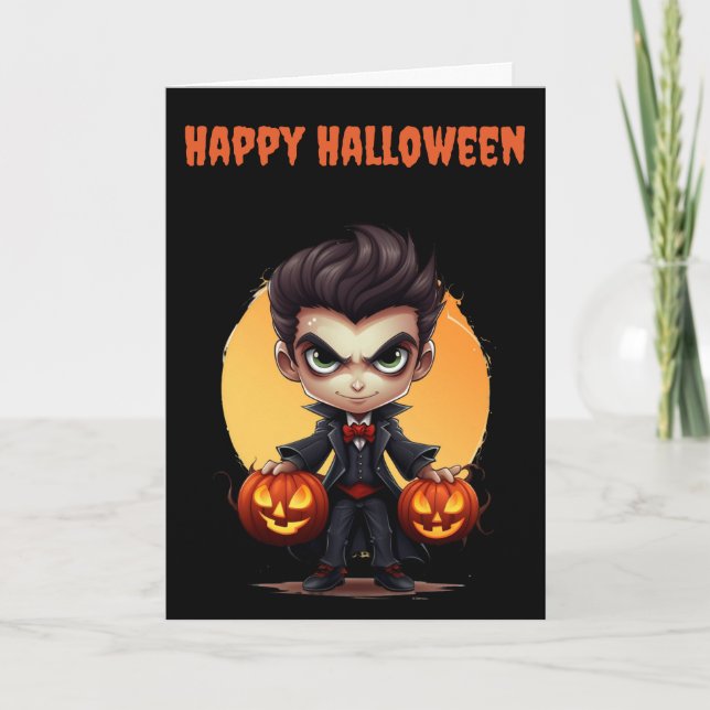 Cartão De Festividades Scary Halloween Vampire (Frente)