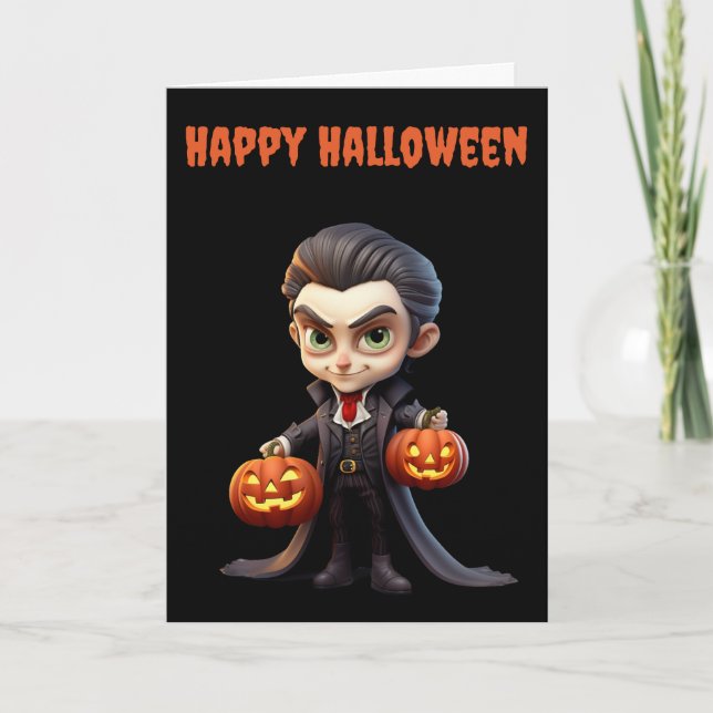 Cartão De Festividades Scary Halloween Vampire (Frente)