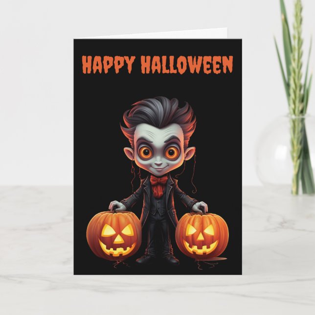 Cartão De Festividades Scary Halloween Vampire (Frente)
