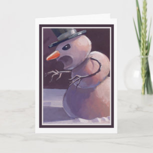 Cartão De Festividades Scary Snowman Christmas Card