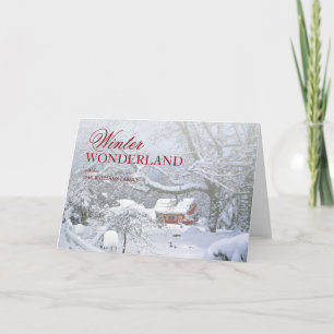 Cartão De Festividades Scenic Red Barn Covered in Snow