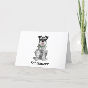 Cartão De Festividades Schnauzer Dog l