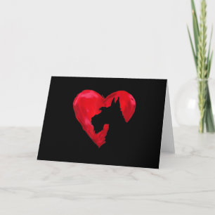 Cartão De Festividades Schnauzer Heart Silhouette Valentines Day Dog Love