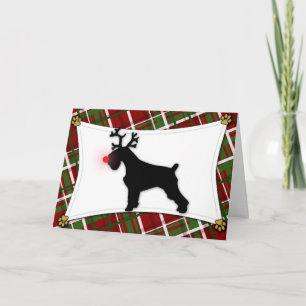 Cartão De Festividades Schnauzer Reindeer Christmas Card