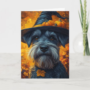 Cartão De Festividades Schnauzer Witch Halloween