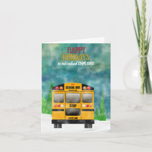 Cartão De Festividades School Bus Driver Happy Holidays Employee