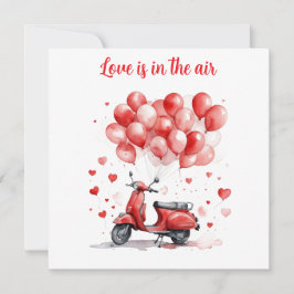 Cartão De Festividades Scooter Vermelho Romântico do Dia dos Namorados It