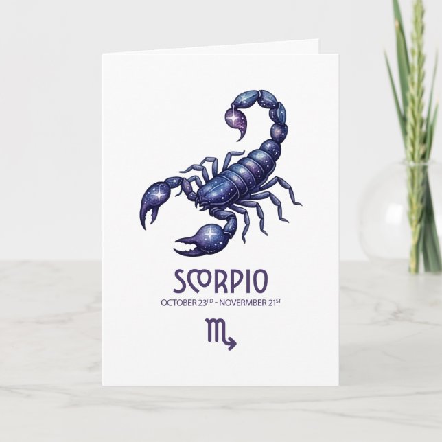 Cartão De Festividades Scorpio Birthday Card (Frente)