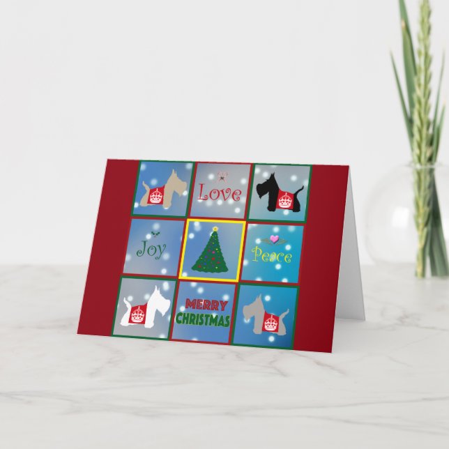 Cartão De Festividades Scottie Merry Christmas (Frente)