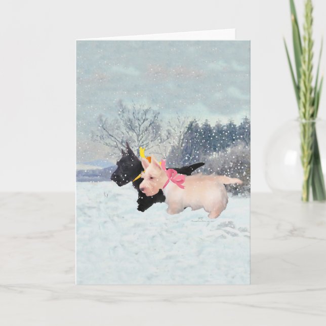 Cartão De Festividades Scottie Pups (Frente)