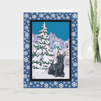 Cartão De Festividades Scottie Snowy Winter