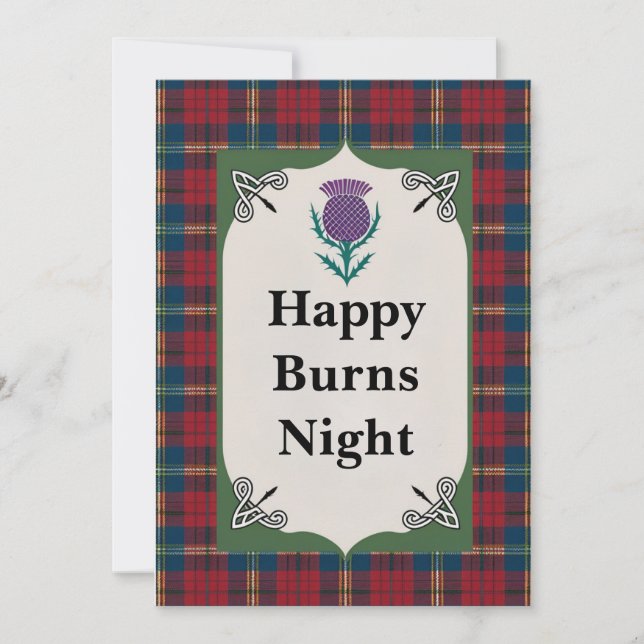 Cartão De Festividades Scottish Happy Burns Night Saudações (Frente)