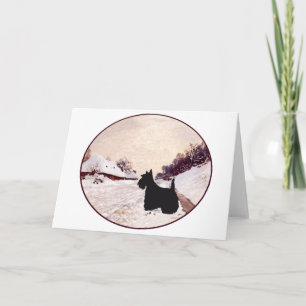 Cartão De Festividades Scottish Terrier a Caminho de Casa
