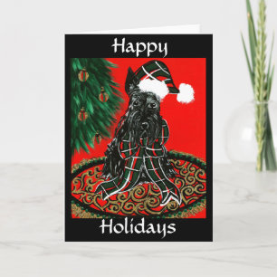 Cartão De Festividades Scottish Terrier, Happy Holiday Card