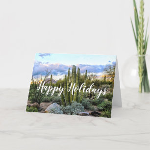 Cartão De Festividades Scottsdale Succulent Sunset, Happy Holidays