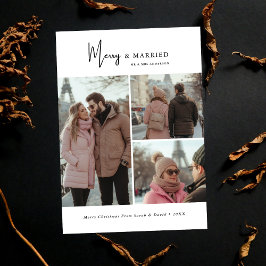 Cartão De Festividades Script 3 Fotografia Feliz e Foto de Natal casada