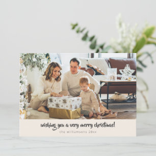 Cartão De Festividades Script Black Ivory Natal 1 Foto Horizontal
