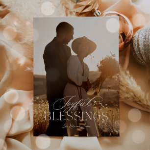 Cartão De Festividades Script de Caligrafia Simples Foto Moderna Minimali