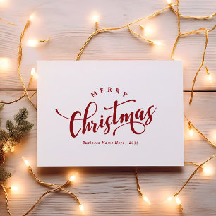 Cartão De Festividades Script de Caligrafia Simples Negócios Feliz Natal