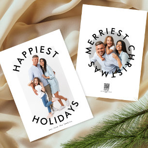 Cartão De Festividades Script de Natal em Negrito Moderno Elegante Duas F