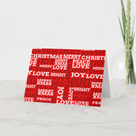 Cartão De Festividades Script de Natal Único Vermelho Não Tradicional