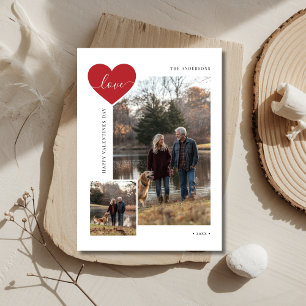 Cartão De Festividades Script Love Pet Rustic Family Dog Photo Namorados