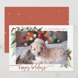 Cartão De Festividades Script Moderno Boho Verde Terracota Ferrugem Foto