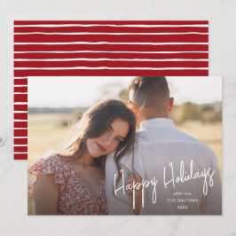 Cartão De Festividades Script Moderno de Boas Festas Foto Simples