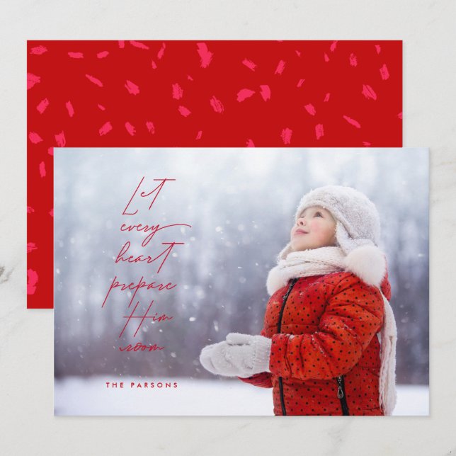 Cartão De Festividades Script Moderno Empilhado Que Todo Coração O Prepar (Frente/Verso)