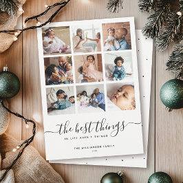 Cartão De Festividades Script Moderno Mínimo | Colagem de Fotos Múltiplas