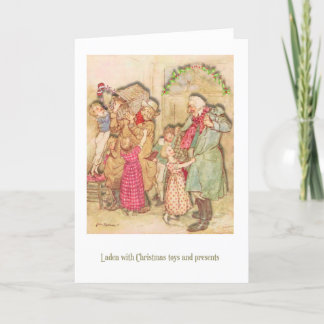 Cartão De Festividades Scrooge da placa de natais vintages