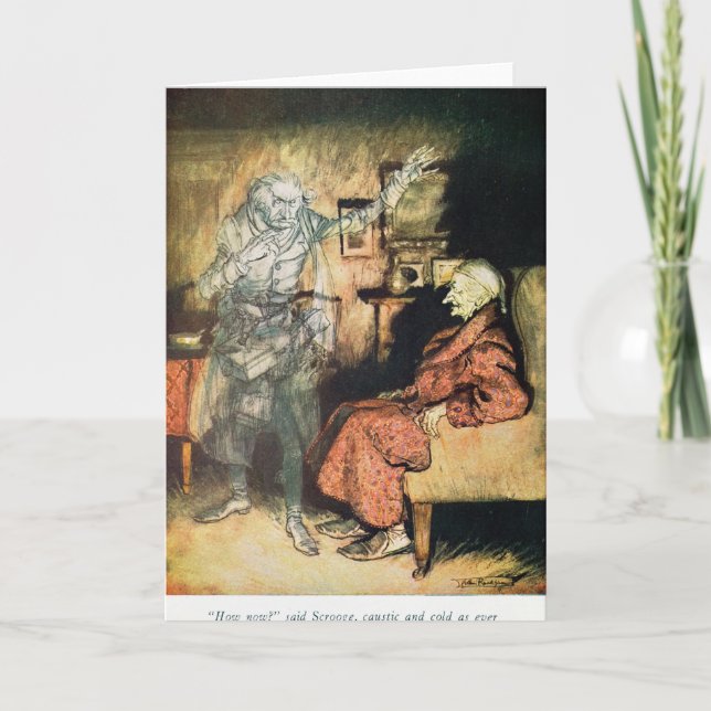 Cartão De Festividades Scrooge e o fantasma de Marley (Frente)