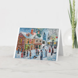 Cartão De Festividades Scrooge Um Natal Carol Fantasmas de neve de invern